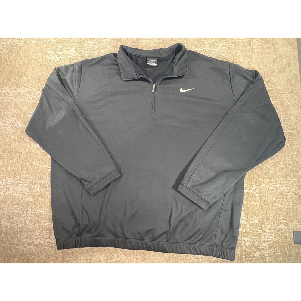 Nike Black 1/4 Zip Pullover Fleece Jacket Size XXL Big & Tall